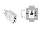 Cargador USB de carga rápida 3,0, 4 adaptadores de teléfono para tableta, cargador móvil de pared portátil, cargador rápido