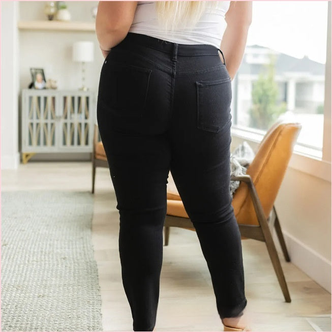 Women's Fashionable Simple High-grinding Elastic Plus Size Jeans