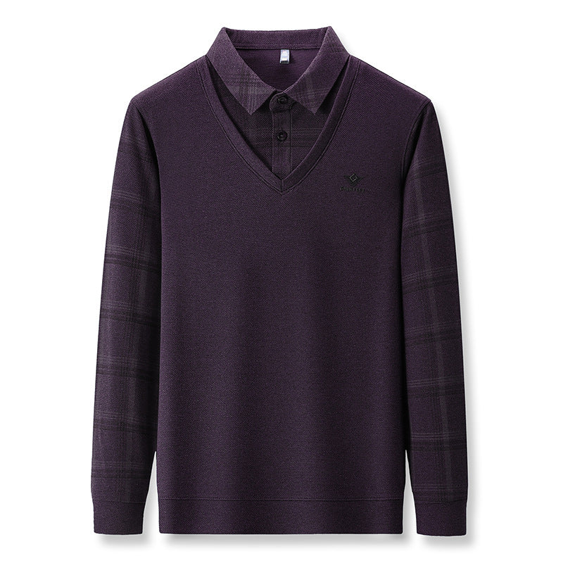 Men's Solid Color Loose-fitting Versatile Long Sleeve