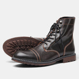 American Retro First Layer Calfskin Workwear Martin Boots