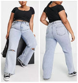 Plus Size Fashion Jeans Women's Trousers Fat Women's Trousers