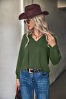 Autumn And Winter New Hot Sale Pure Color Hot Temperament V-neck Long Sleeve Top