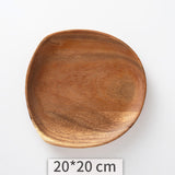 Acacia Wooden Tray Cake Tray Wooden Irregular Dinner Plate Homestay Hotel Set Plate