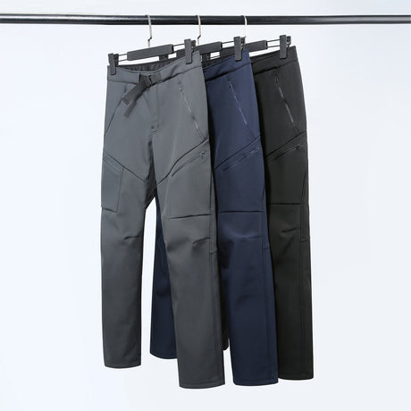 Pantalones de escalada con forro polar impermeables y resistentes al viento para hombre