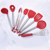 Silicone Kitchenware Set With Stainless Steel Tube Handle