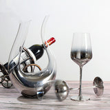 Crystal Electroplating Silver Grey Gradient Red Wine Glass