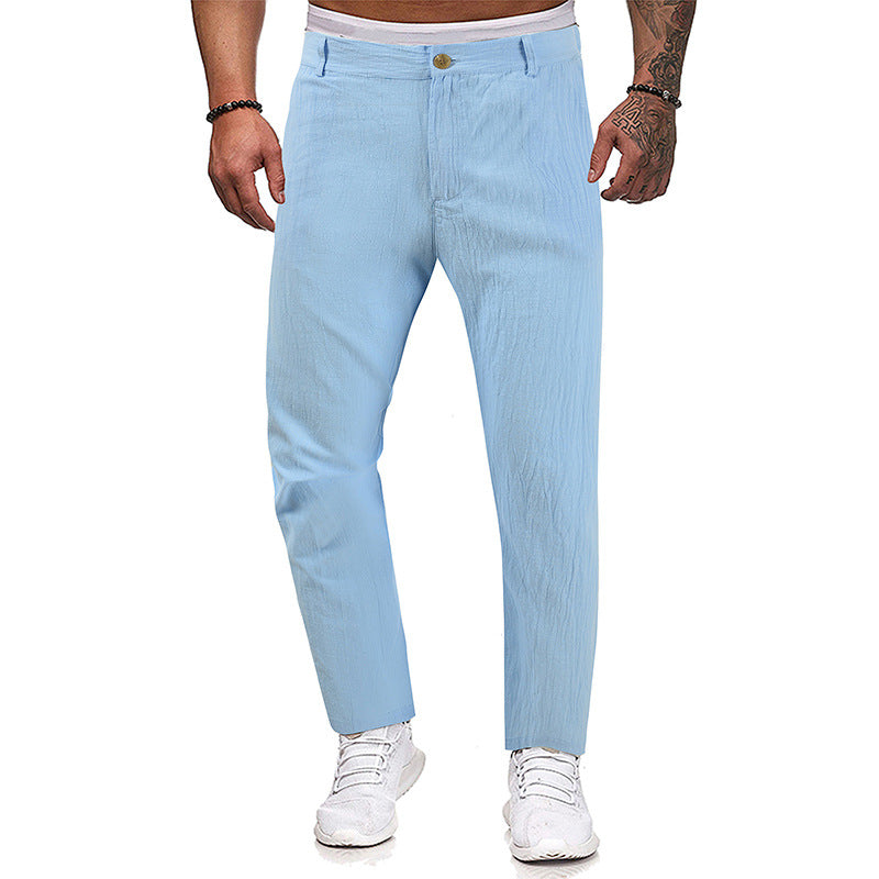 Solid Color Men's Casual Trousers