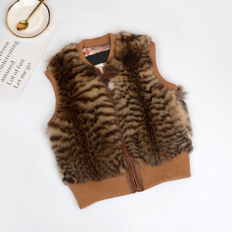 Short Rex Rabbit Fur Waistcoat Waistcoat