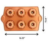 Mini cacerola de tubo estriado original - Sartén antiadherente sin tóxicos de 6 cavidades - Recubrimiento orgánico premium respetuoso con el medio ambiente - Calidad duradera - Mini cacerola de tubo estriado