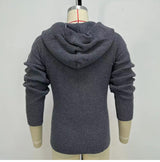Solid Color Long Sleeve Knitted Coat Men