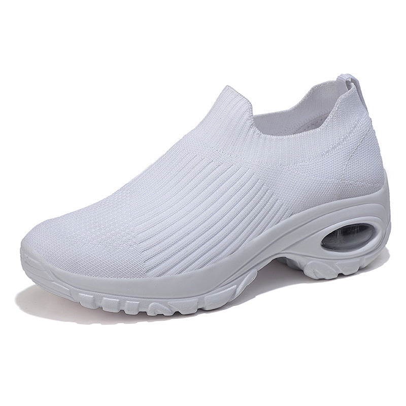 Women's Large Size Air Cushion Fly-knit Sneakers