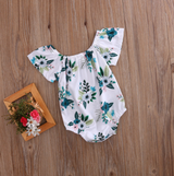 Adorable Newborn Baby Girl Flower Trumpet Sleeves Romper Jumpsuit Sunsuit Outfits 0-24M