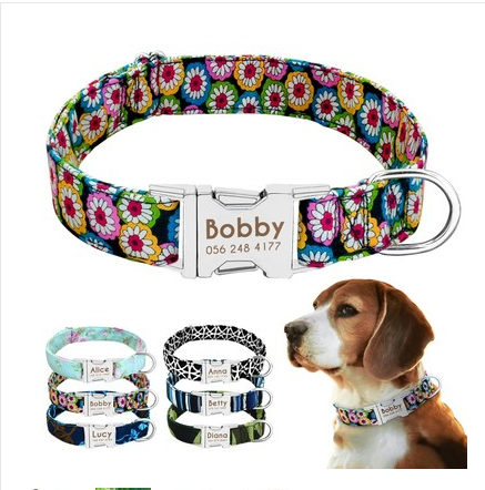 Collar con nombre para perro, Collar para perro grande personalizado, etiqueta con letras