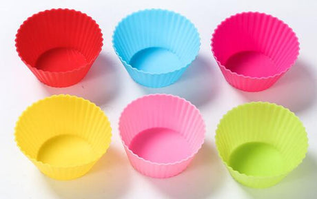 Revestimientos para cupcakes de silicona reutilizables antiadherentes, tazas para hornear, 12 piezas