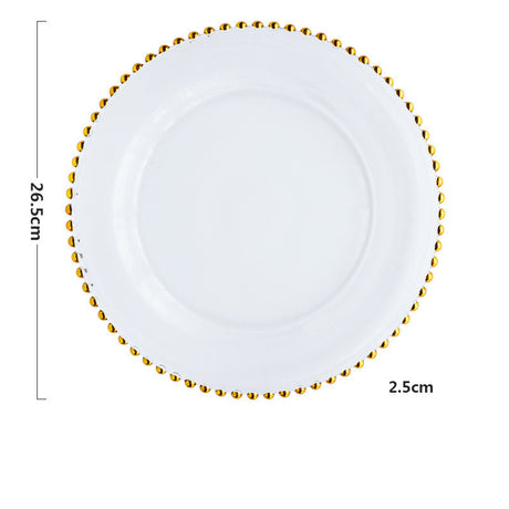 European-style plate Wobble plate plate Gold plated plate Glass beads Dot plate ceramic