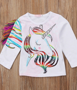 Transfronterizo para el comercio exterior Europa y América ins explosión ropa para niños camiseta con estampado de pelo de caballo estéreo para niños 