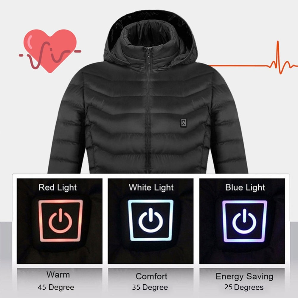 Nuevo Chaqueta calefactora, chaqueta eléctrica USB, abrigo de algodón, calentador, ropa térmica, chaleco calefactor, ropa de hombre, invierno