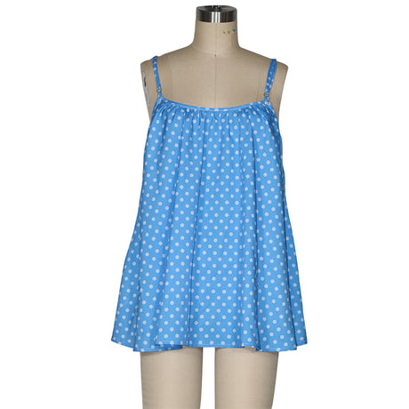 Women's Short Sleeve Fashion Polka Dot Suspenders