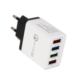 Cargador USB de carga rápida 3,0, 4 adaptadores de teléfono para tableta, cargador móvil de pared portátil, cargador rápido