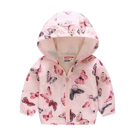 Chaqueta con capucha y estampado estampado