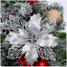 Glitter Artifical Christmas Flowers Christmas Tree Decorations For Home Fake Flowers Xmas Ornaments New Year Decor