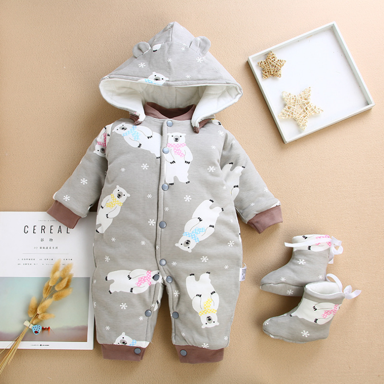 Warm Thick Baby Jumpsuit Newborn Climb Clothes