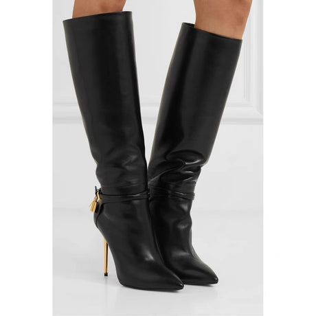 Simple Black Classic Long Boots Female