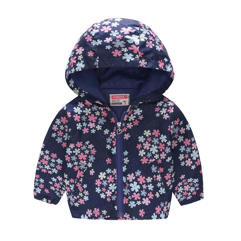 Hooded jacket with print pattern