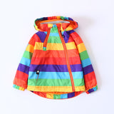 Kids Rainbow Hooded Coat