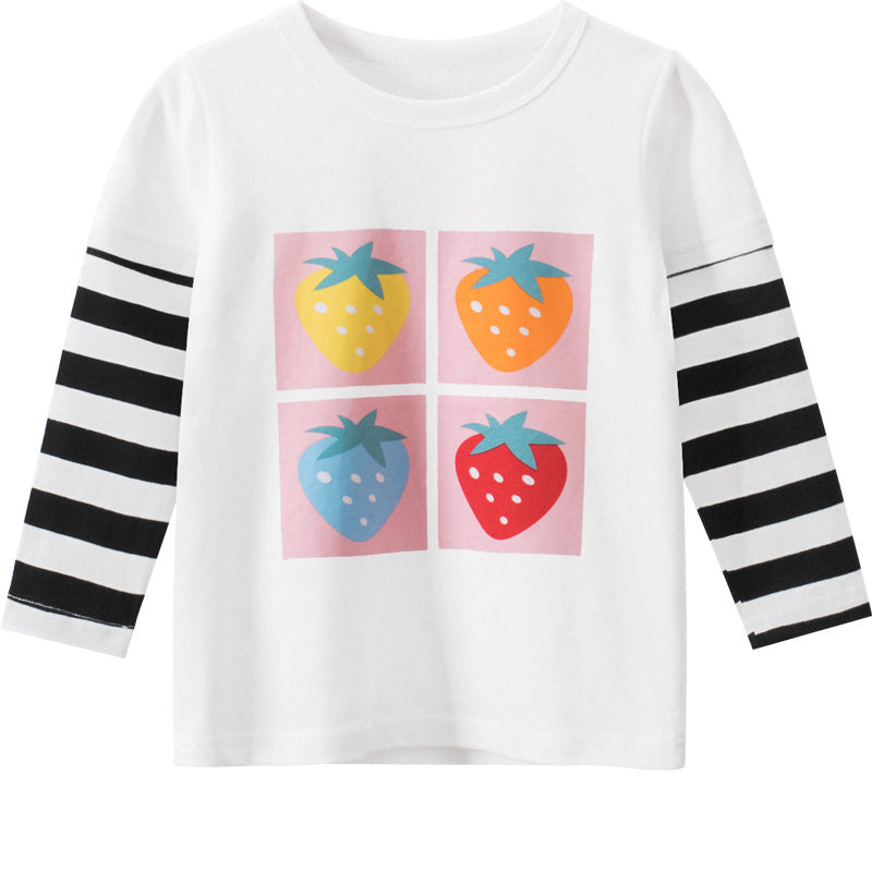 Camiseta nueva de primavera para niños, ropa para bebés, camiseta para niñas