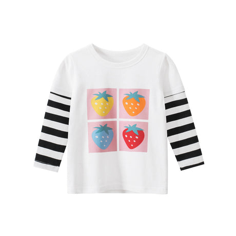 Camiseta nueva de primavera para niños, ropa para bebés, camiseta para niñas