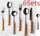 Western steak, knife, fork and spoon