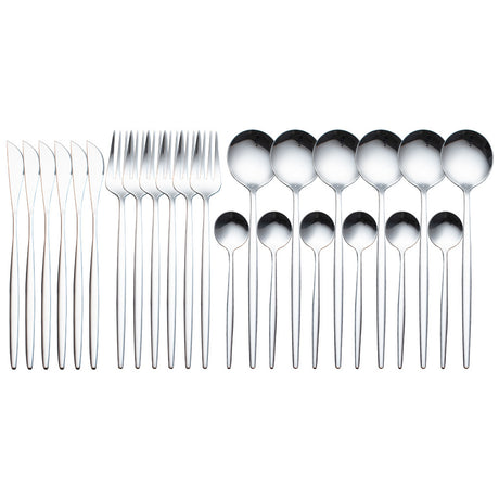 Stainless Steel Steak Knife, Fork And Spoon Set