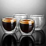 New 6Pcs Double  shot Glass double Wall Espresso