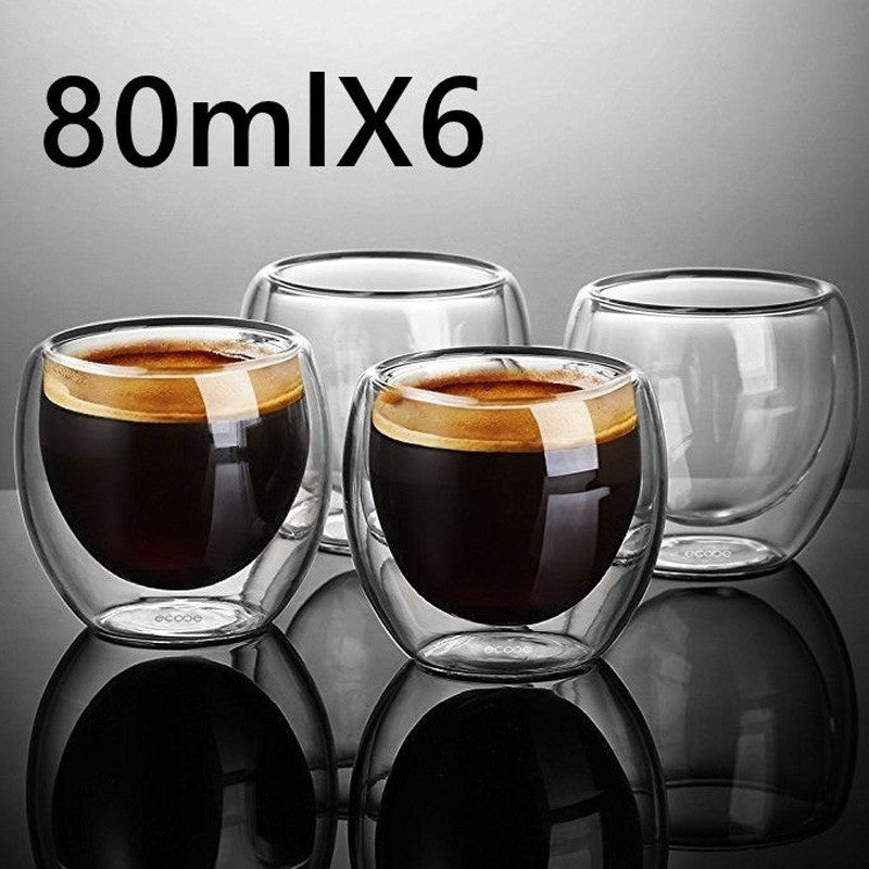 Nuevo Taza de café expreso de doble pared, vaso doble, 6 uds.,