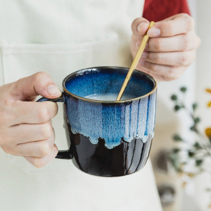 Creative Retro Mug Coffee Cup Ceramic Cup Home Simple Breakfast Cup Milk Oatmeal Cup Water Cup Tea Cup