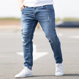 Slim Fit Skinny Denim Trousers Ripped