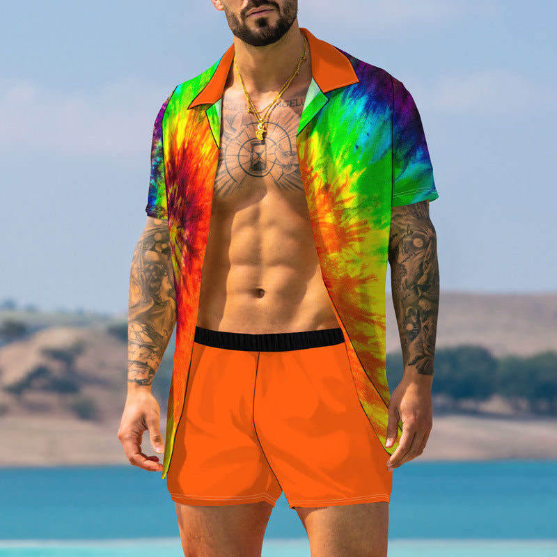 Traje de vacaciones colorido impreso en 3D para hombres