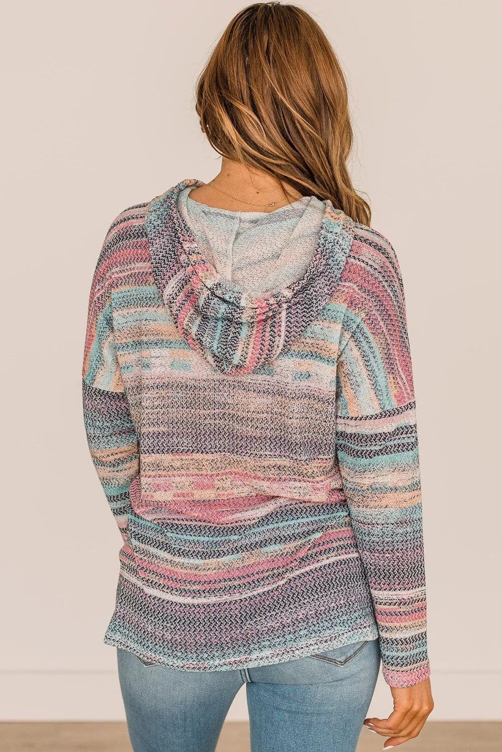 Striped Printed Round Neck Pullover Casual Top Women