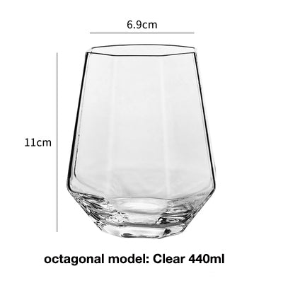 Clear glass cup whiskey glass