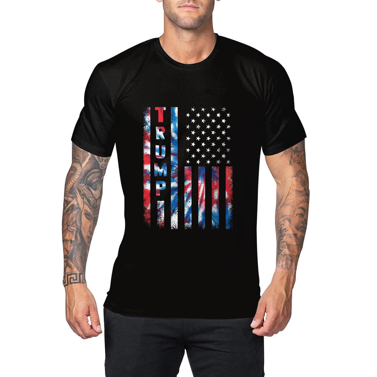 Summer Cross-border Independence Day Clothing Men's Casual Skull Digital Printed T-shirt