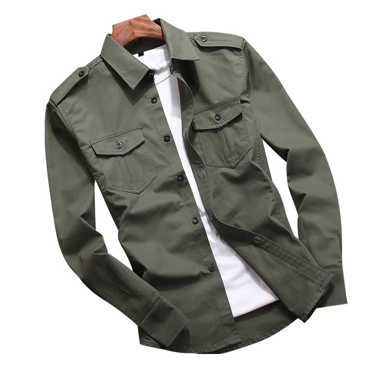 Pure Cotton All-match Casual Plus Size Shirt Coat Men