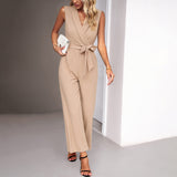 Leisure Commute Trousers Sleeveless Jumpsuit For Women