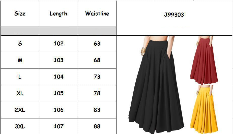 Plus Size Women's Solid Color Half-length Pleated Skirt