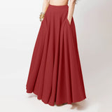 Plus Size Women's Solid Color Half-length Pleated Skirt