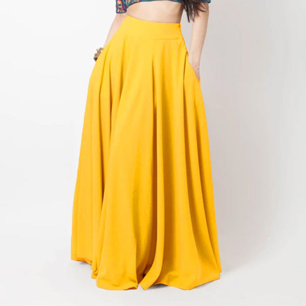 Plus Size Women's Solid Color Half-length Pleated Skirt