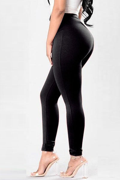 Pantalones de punto adelgazantes de corte slim para mujer