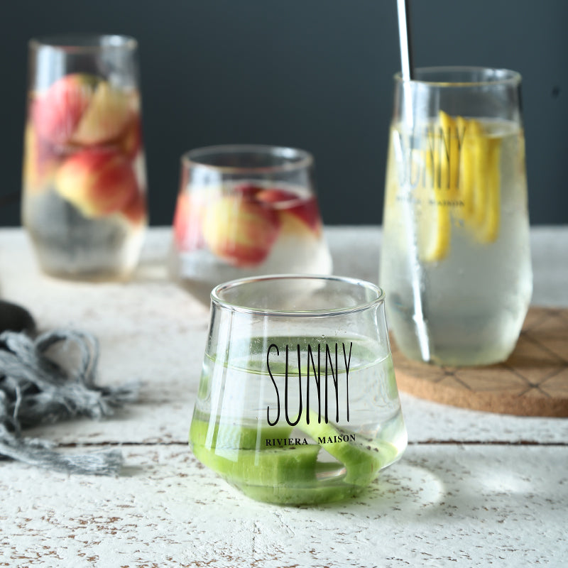 Taza de agua de vidrio para el hogar, taza de jugo