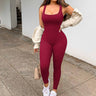 Women's Solid Color Sleeveless Vest Jumpsuit