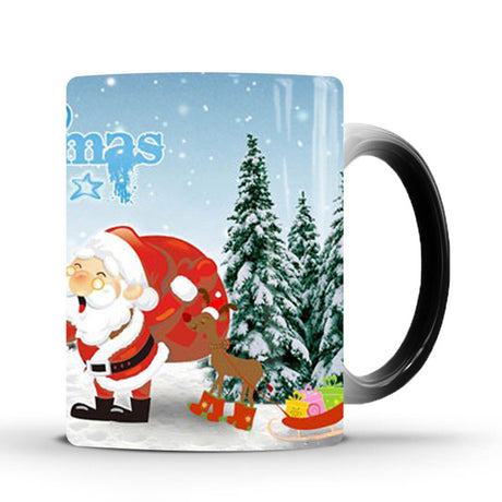 Taza mágica de Feliz Navidad, tazas que cambian de Color con temperatura, taza sensible al calor, café, té, Taza de leche, regalos novedosos para niños